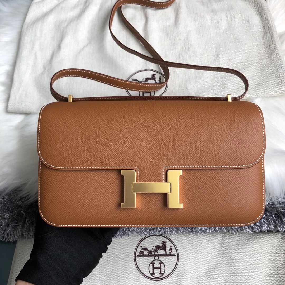 臺灣臺中市大裏區 Hermes Constance 26cm Elan Epsom Ck37 Gold 金棕色