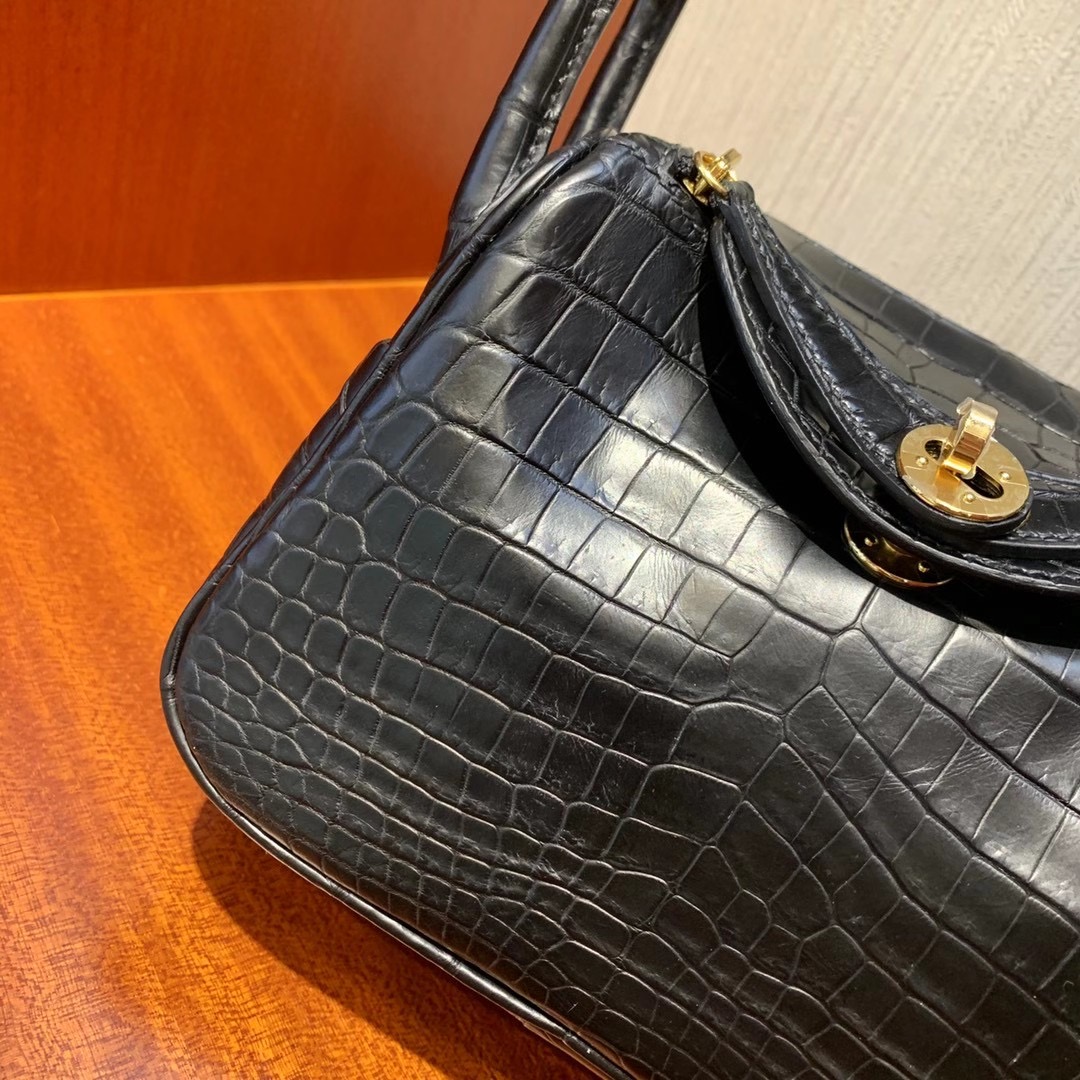 香港北區古洞 Hermes Lindy Mini 霧面兩點 尼羅鱷魚 Matte Nilo Crocodile CC89