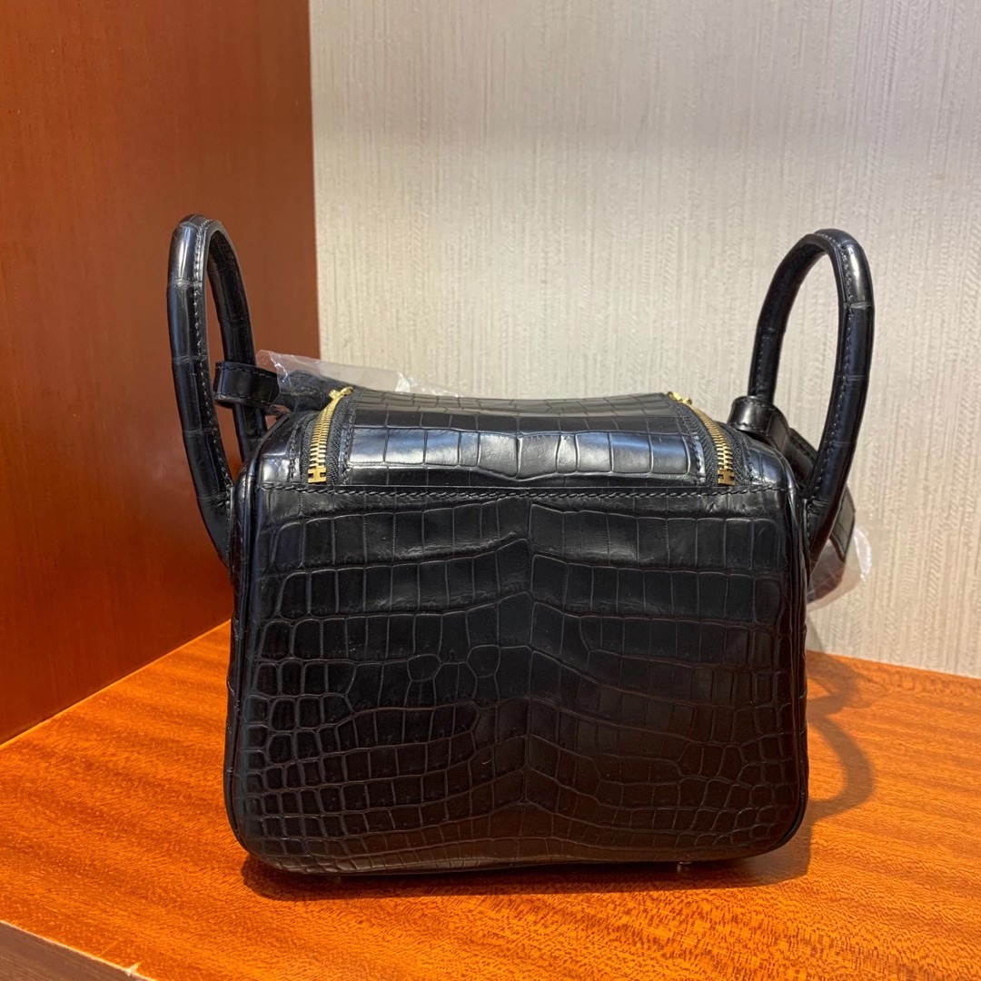 香港北區古洞 Hermes Lindy Mini 霧面兩點 尼羅鱷魚 Matte Nilo Crocodile CC89