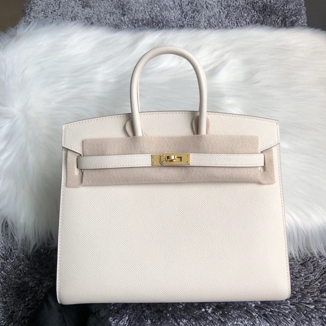 愛馬仕2020年 Y刻 臺南市安南區 外縫 鉑金包 Hermes Birkin 25cm 10 Craie 奶昔白