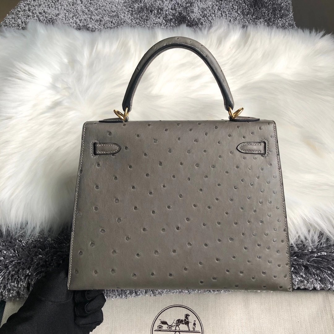 愛馬仕凱莉包25多少 油尖旺區佐敦 Hermes Kelly 25cm M8 Griss Asphalte Ostrich