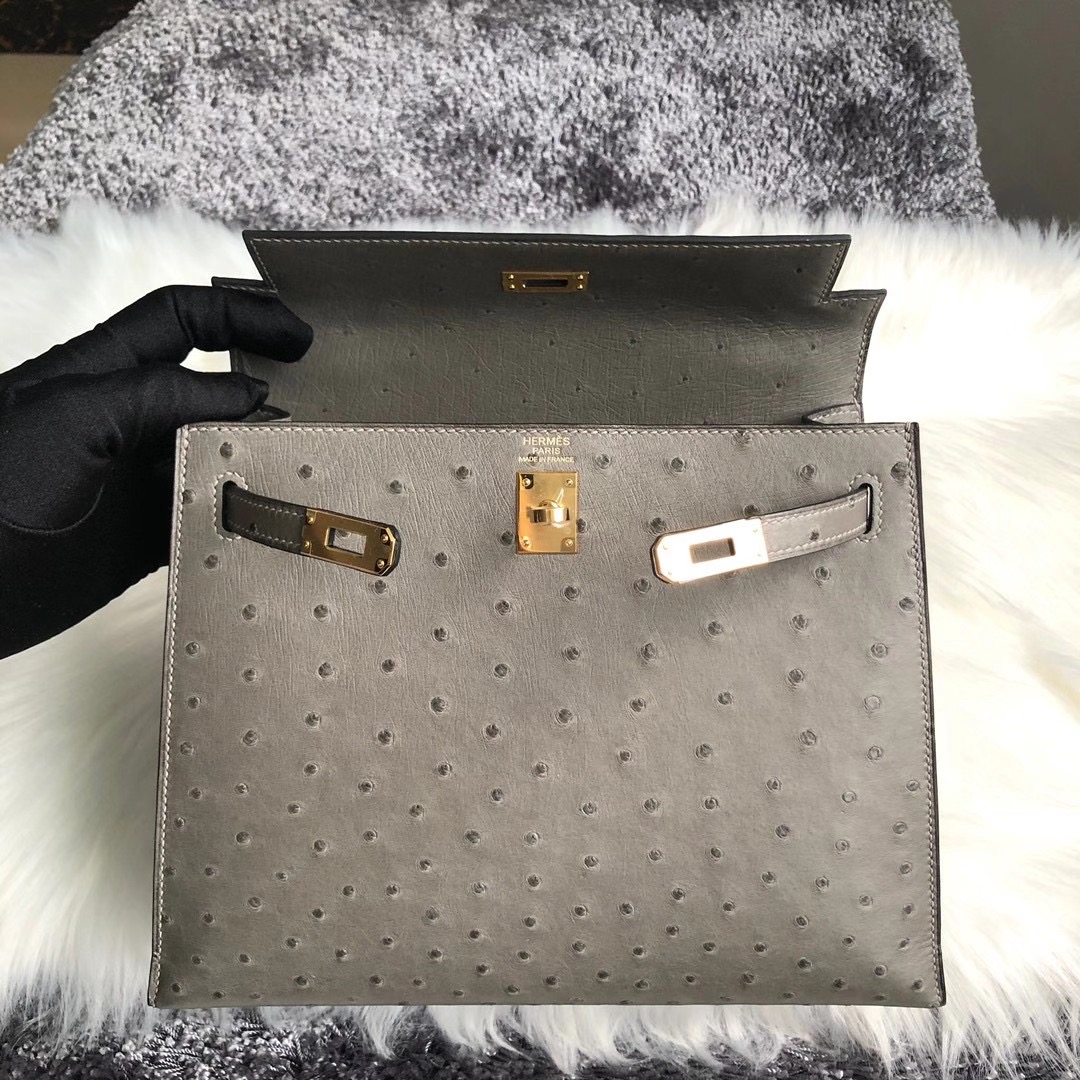 愛馬仕凱莉包25多少 油尖旺區佐敦 Hermes Kelly 25cm M8 Griss Asphalte Ostrich