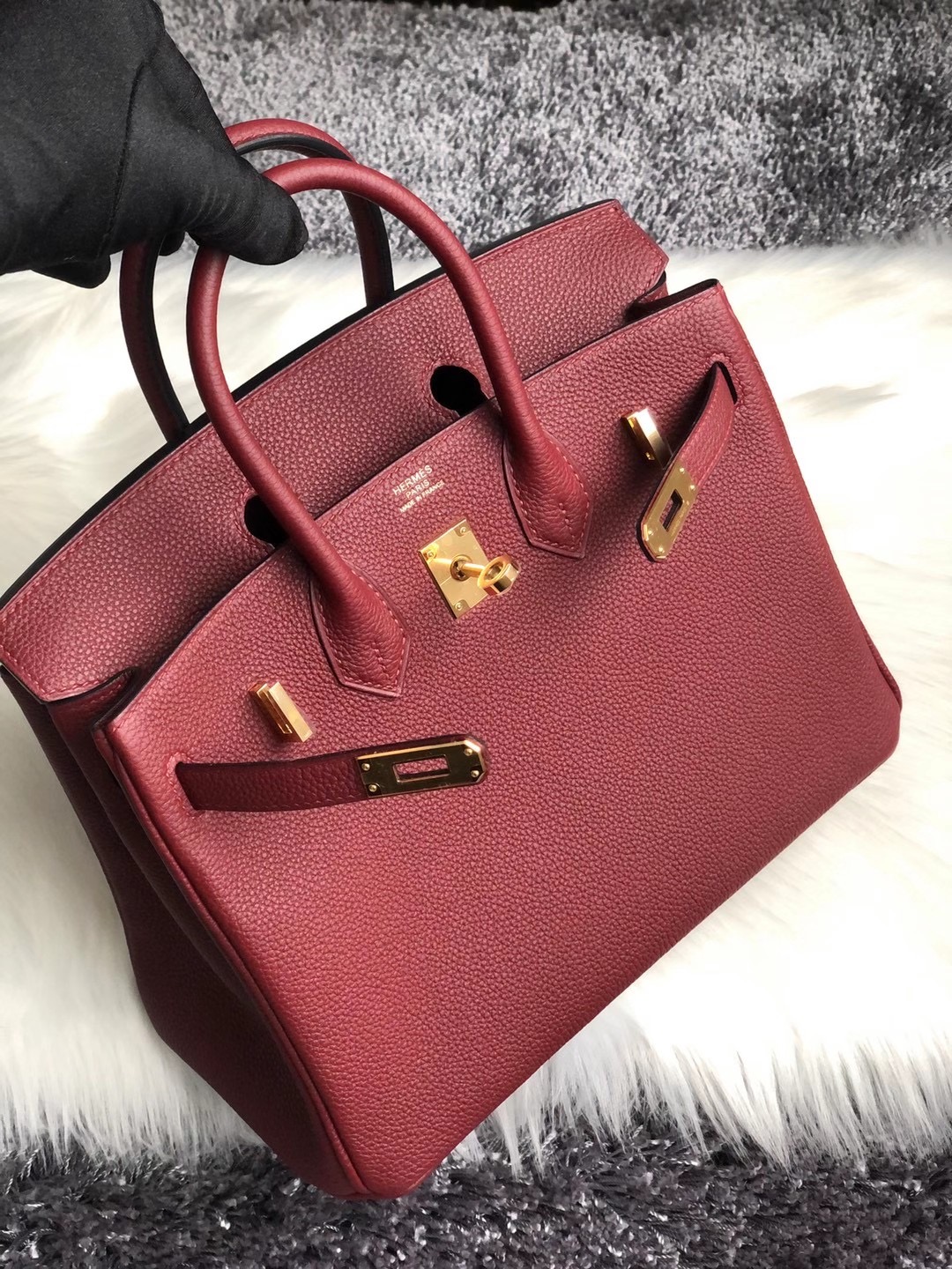 Birkin 25 Togo CC55 Rouge H gold hardware