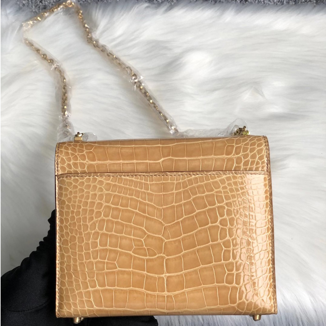 臺北市文山區 愛馬仕2020年 Y刻 Hermes Verrou Mini CK14 Beige 杏色 美洲鱷