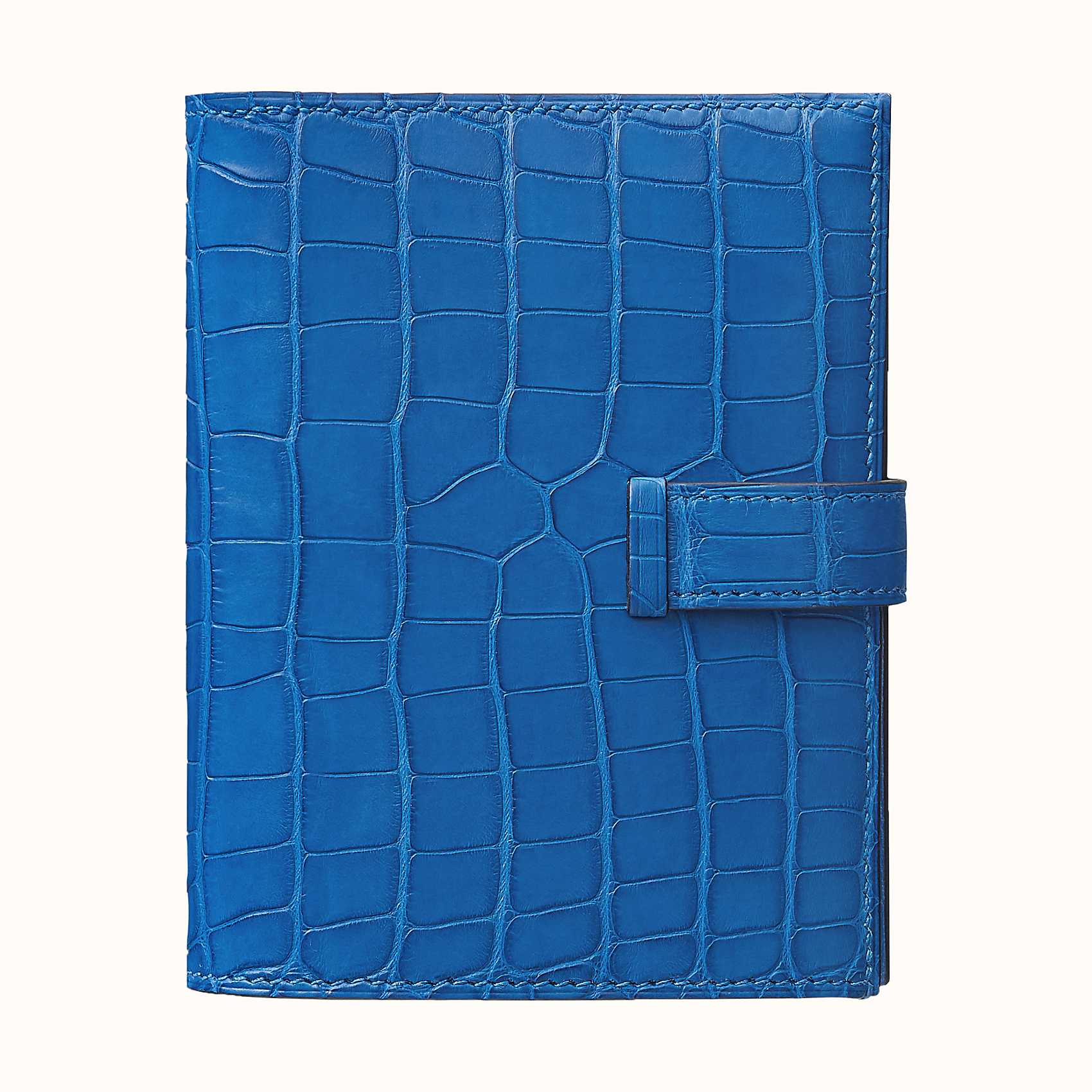 Hermes Bearn compact wallet I7 Bleu Zellige matte alligator Mississippiensis