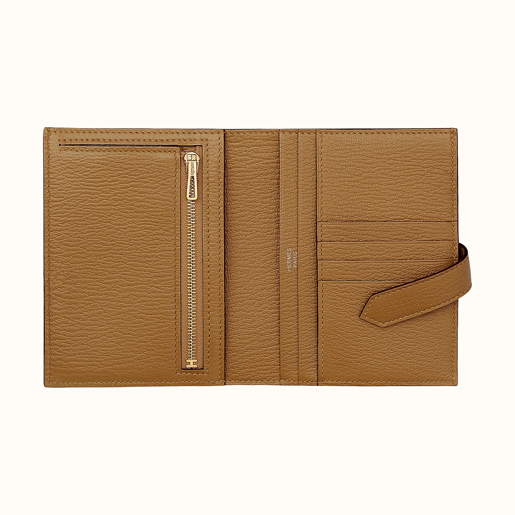 Hermes Bearn compact wallet Chevre Mysore 2H Kraft 牛皮紙色 山羊皮短錢包