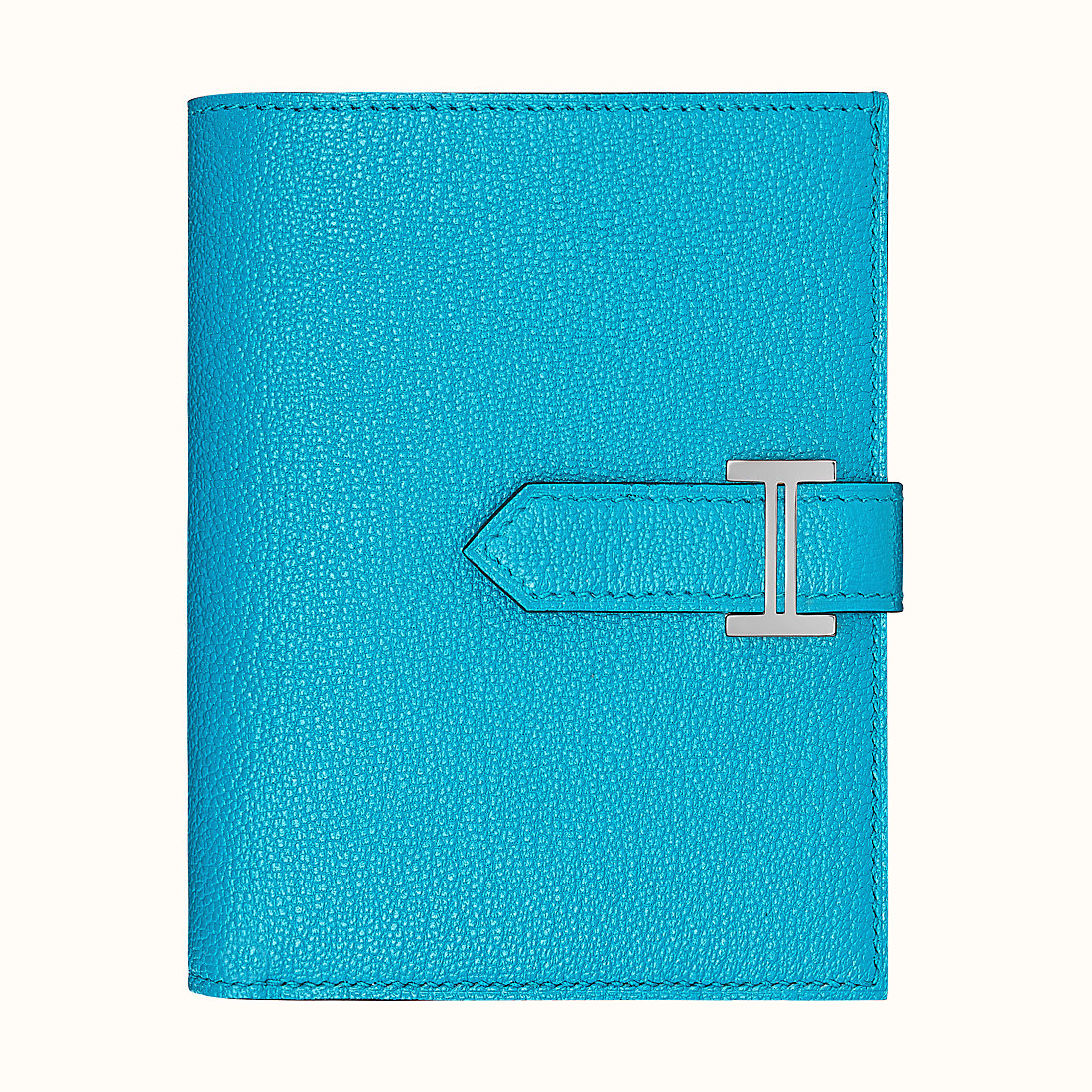Bahrain Hermes Bearn Compact wallet 0F Bleu Frida Chevre Mysore 山羊皮