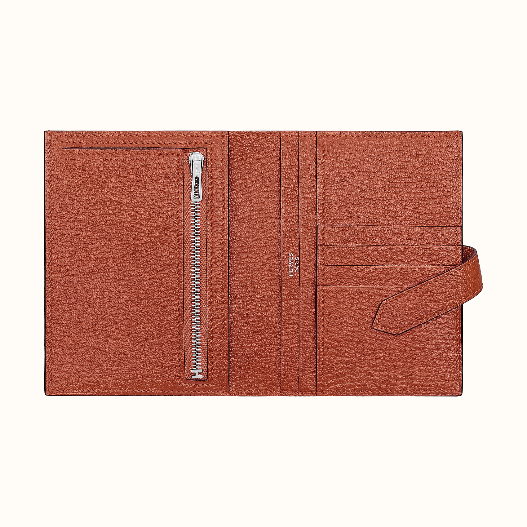 Hermes Bearn compact wallet Chevre Mysore 36 brique 磚紅色 山羊皮 短錢包