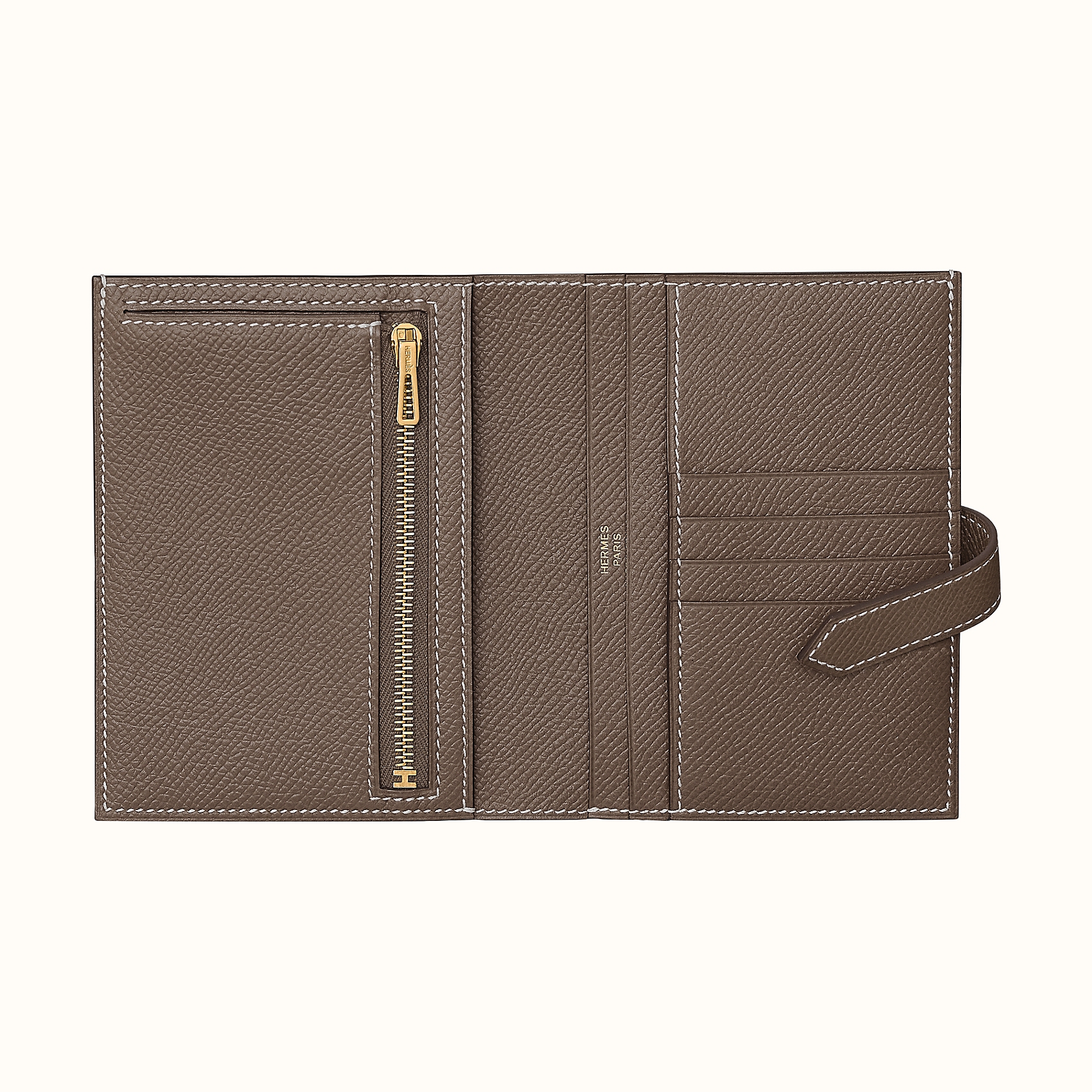 Hermes Bearn compact wallet Epsom CC18 Étoupe 大象灰 短錢包