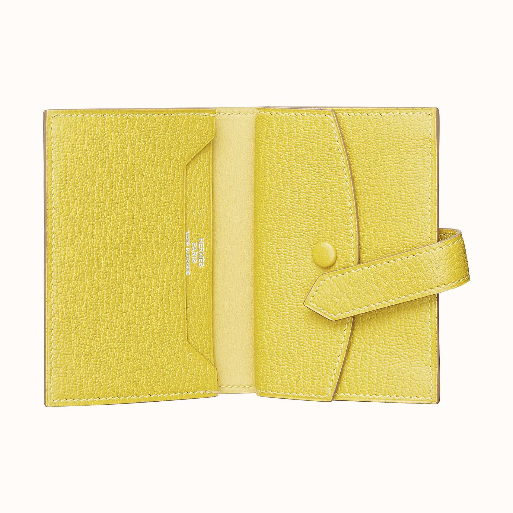 Hermes Bearn Mini Wallet Chevre Mysore 9R Lime 檸檬黃 山羊皮迷你錢包