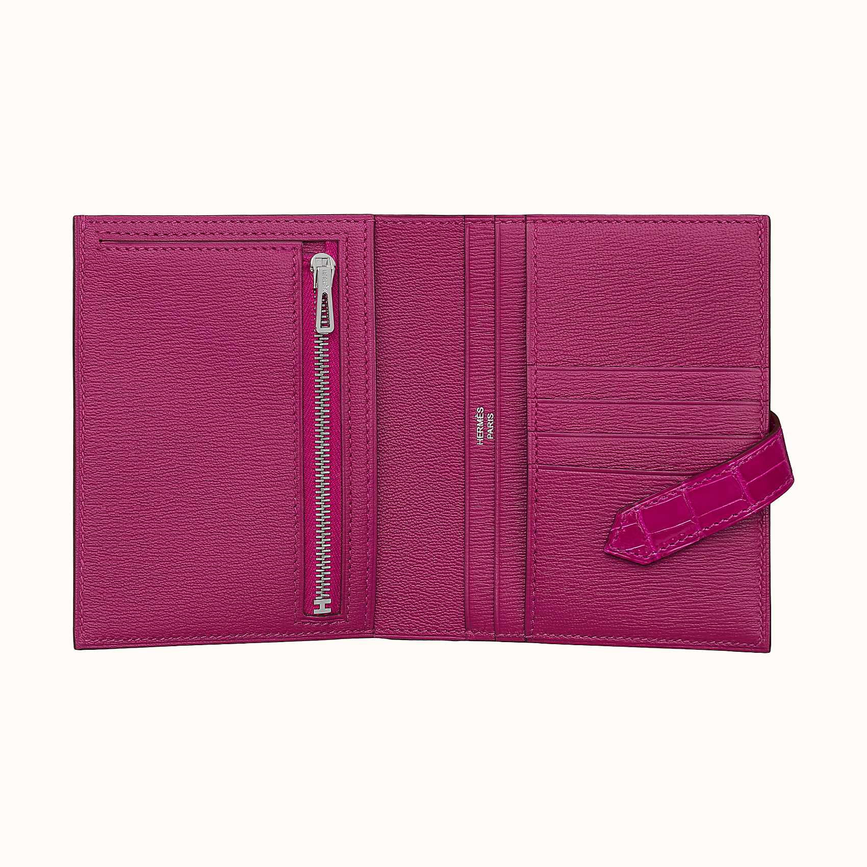 Hermes Bearn Short Wallet J5 Rose Sheheraradez 天方夜譚粉紫 夢幻粉 鱷魚皮短錢包