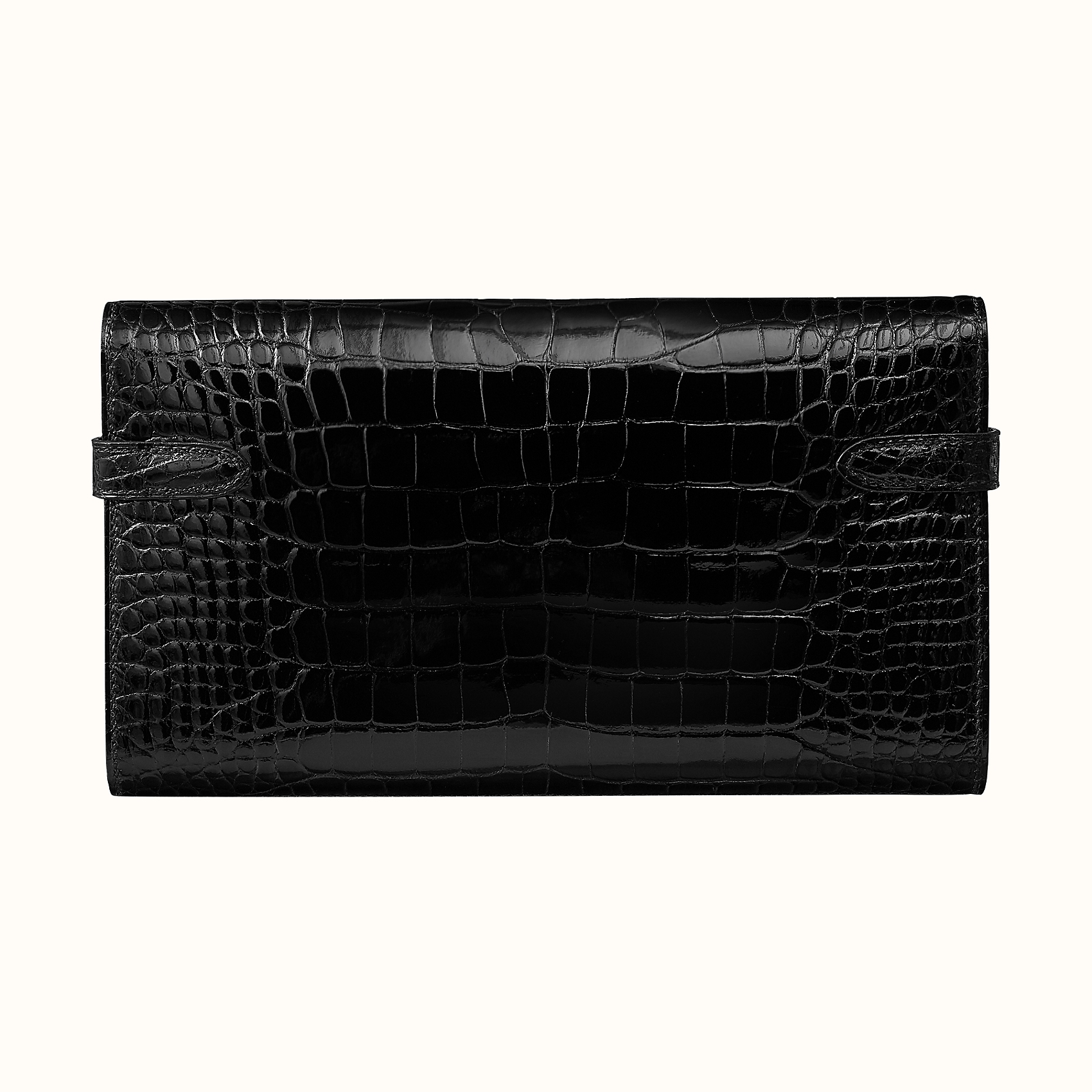 Hermes Kelly Classic wallet CC89 Noir alligator Mississippiensis lissé