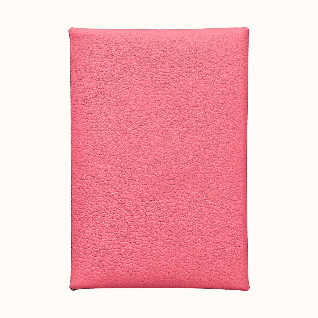 Kuwait Hermes Calvi card holder Evercolor calfskin CK8W Rose AzaléeHermès Birkin kelly