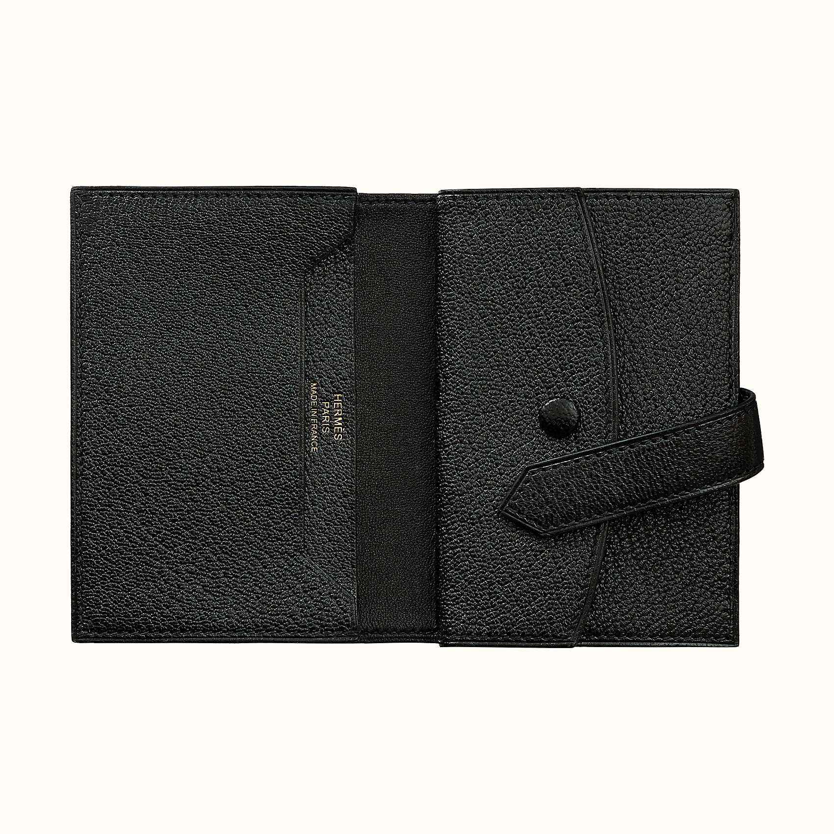 Hermes Bearn Mini Wallet Chevre Mysore 89 Noir 黑色 玫瑰金扣 迷你錢包