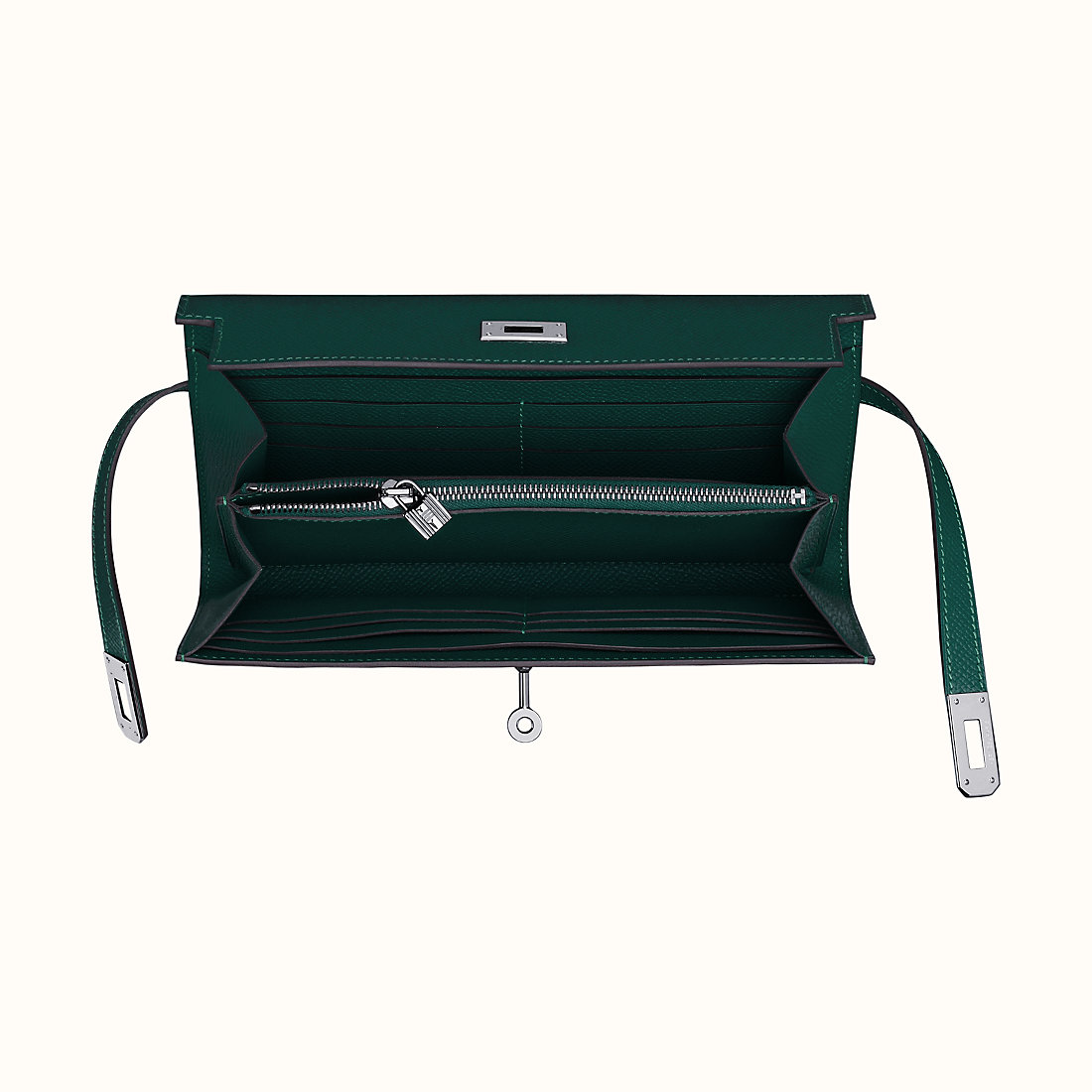 Hermes Portafoglio Kelly Classique CK6O Vert Cyprès Epsom