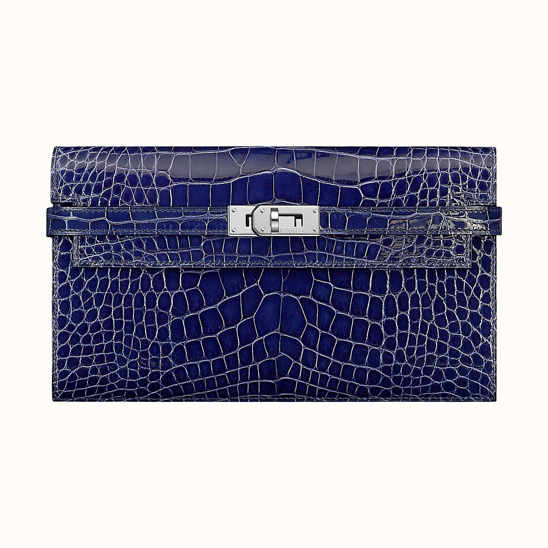 Hermes Kelly Classique M3 Bleu Encre alligatore Mississippiensis liscio