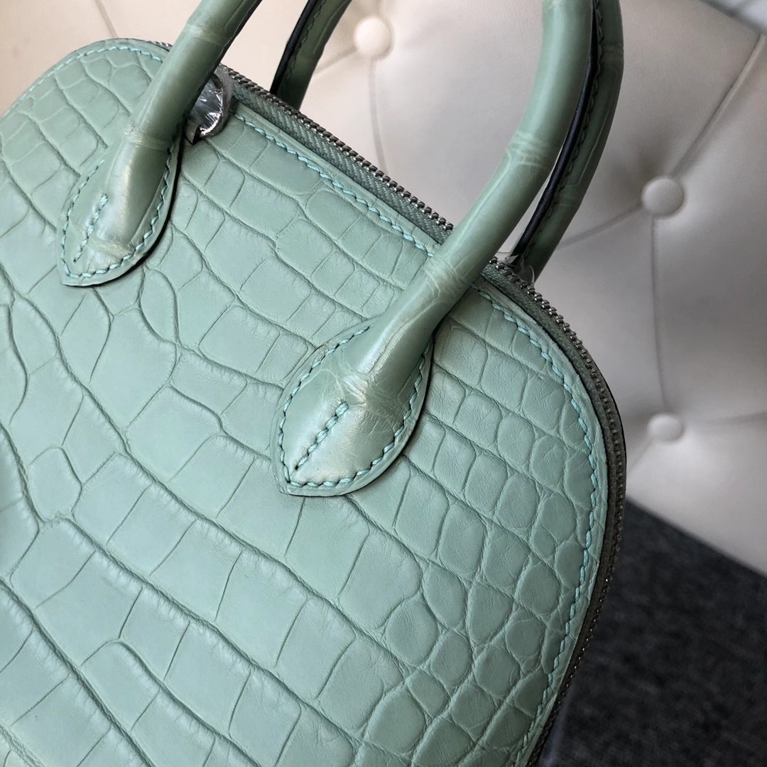 Hermes Bolide 1923 mini bag CK6U Peppermint Green Mississippiensis