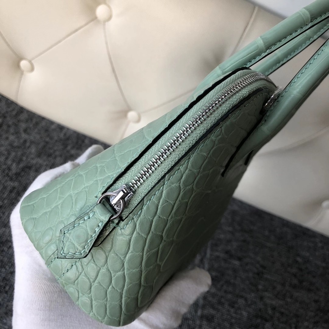 Hermes Bolide 1923 mini bag CK6U Peppermint Green Mississippiensis