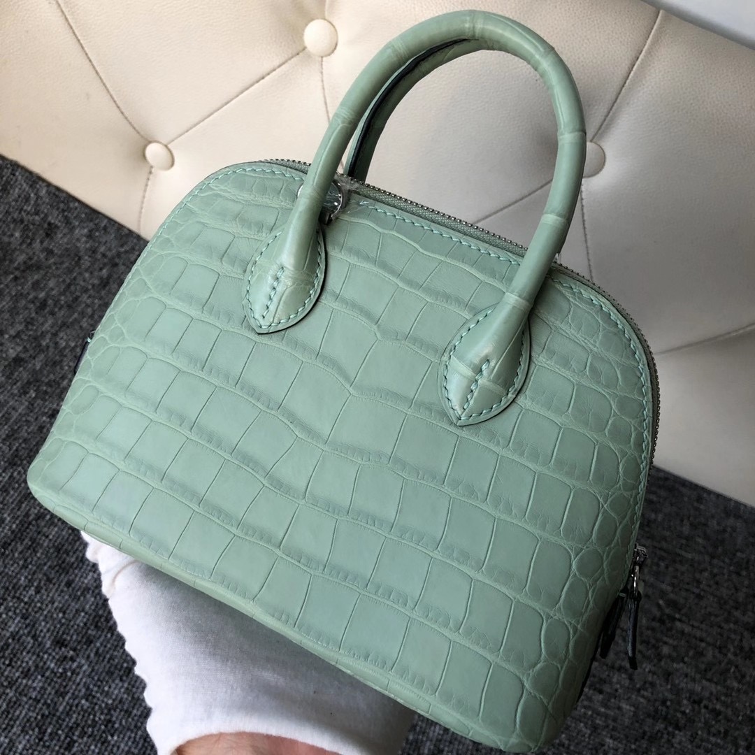 Hermes Bolide 1923 mini bag CK6U Peppermint Green Mississippiensis