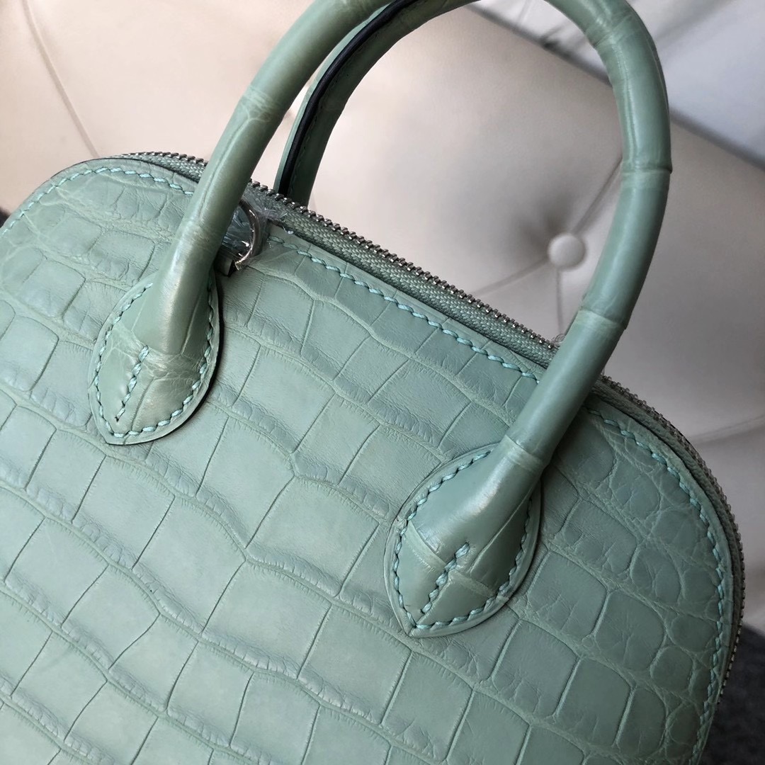 Hermes Bolide 1923 mini bag CK6U Peppermint Green Mississippiensis