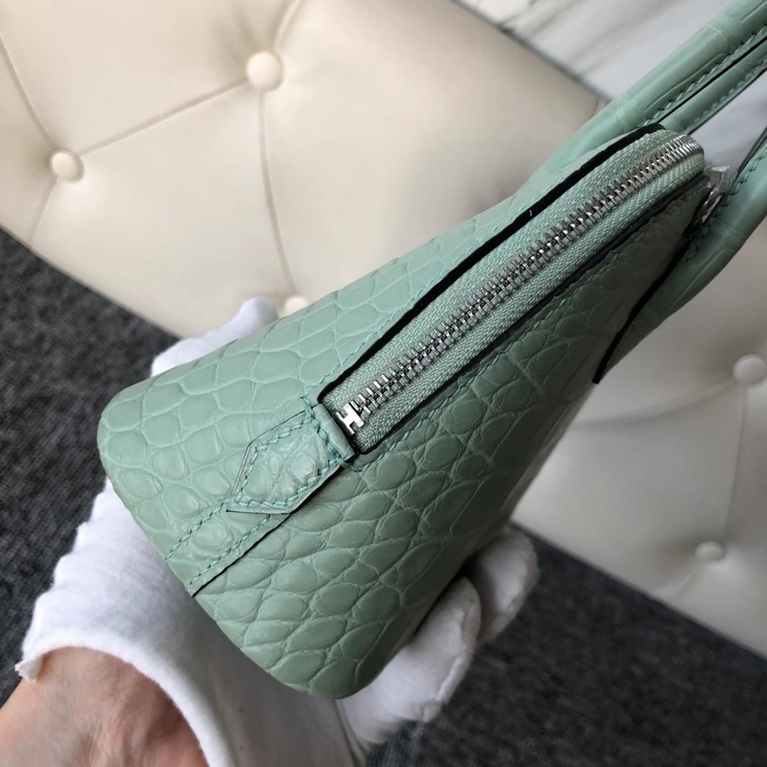 Hermes Bolide 1923 mini bag CK6U Peppermint Green Mississippiensis