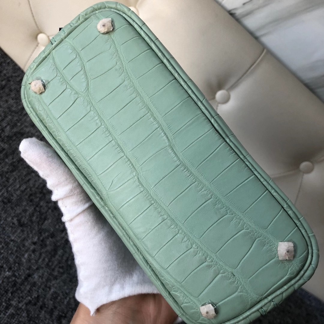 Hermes Bolide 1923 mini bag CK6U Peppermint Green Mississippiensis