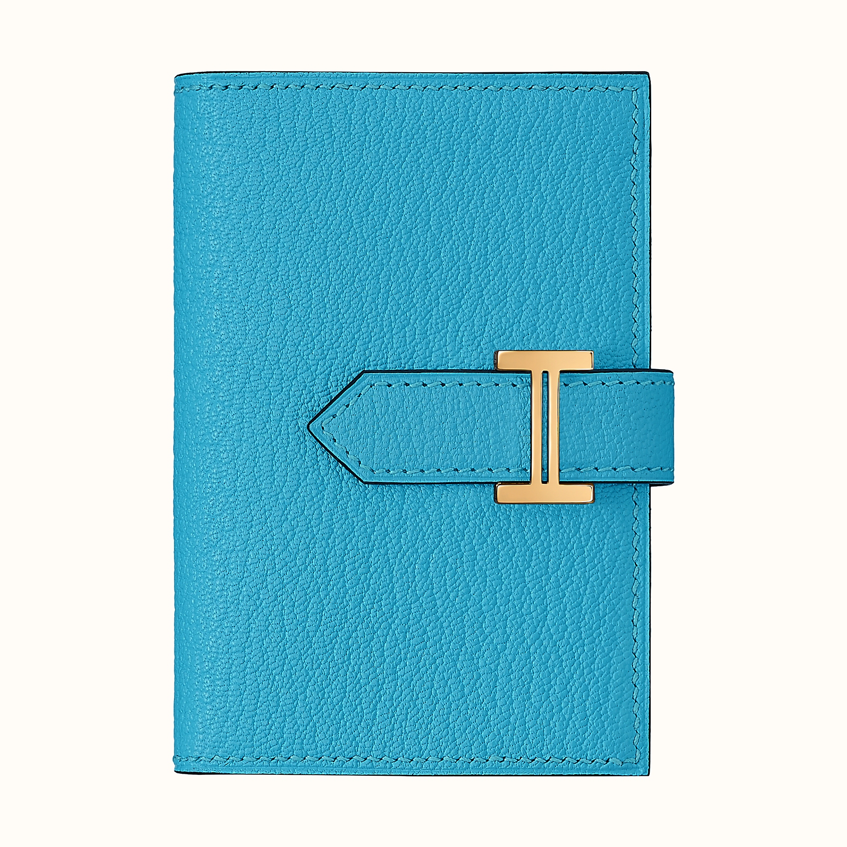 Hermes Portefeuille Béarn mini CC0F Bleu Frida chèvre Mysore