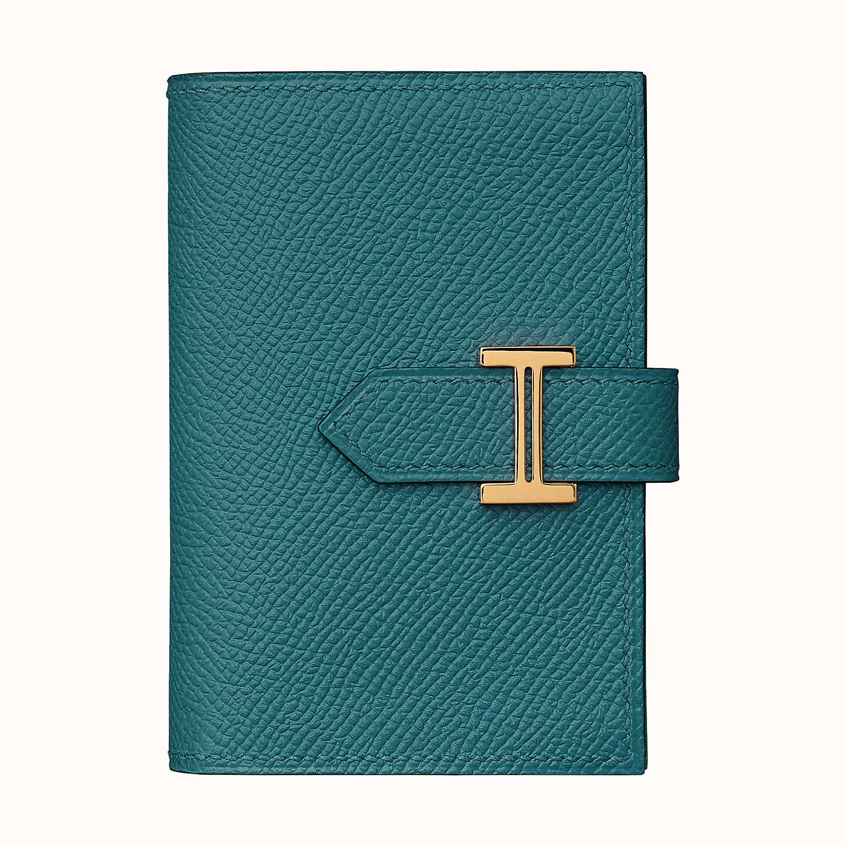 Hermes Portefeuille Béarn mini Epsom W0 Vert Bosphore 博斯普鲁斯绿