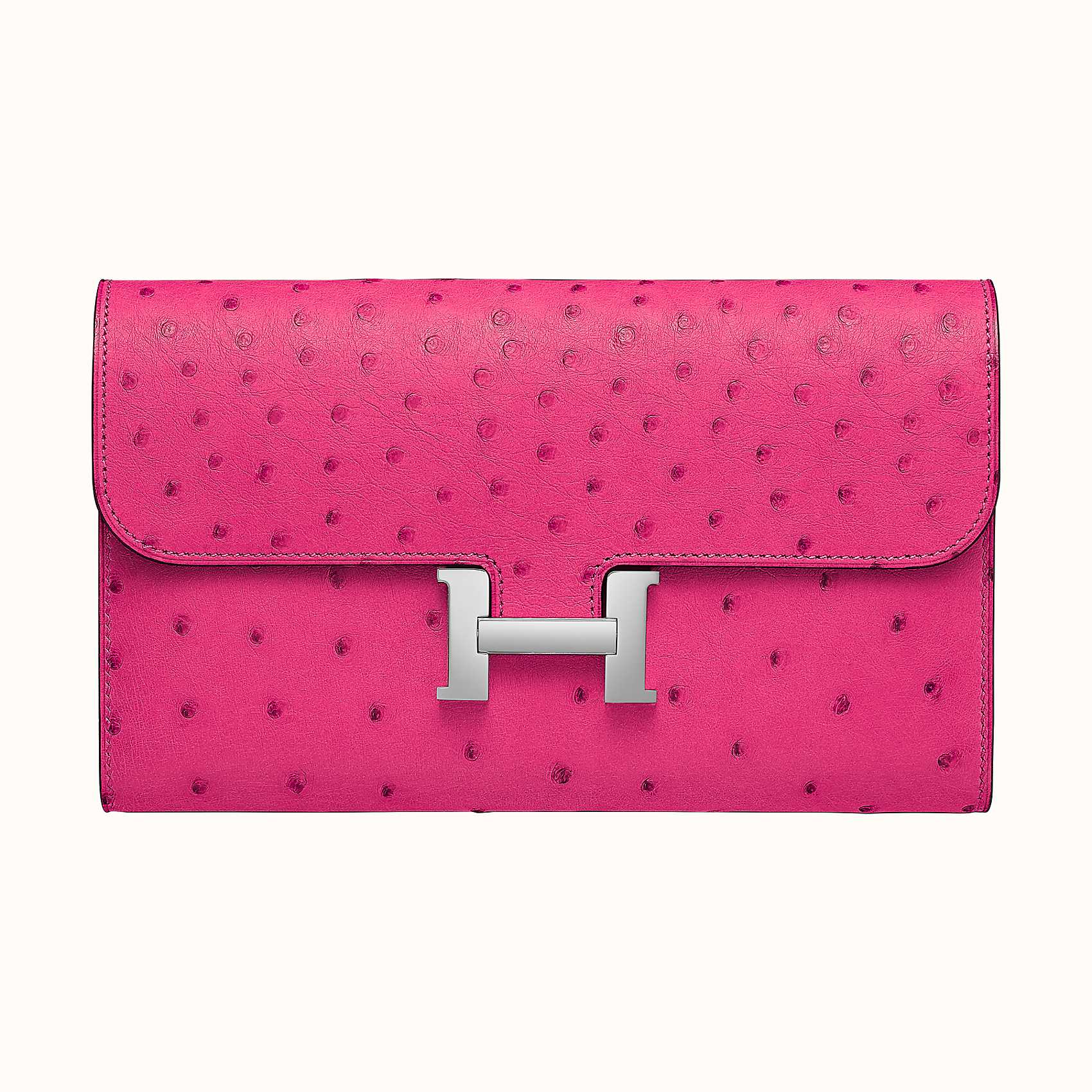 Hong Kong Hermes Portefeuille Constance Long Ostrich CKE5 Rose Tyrien