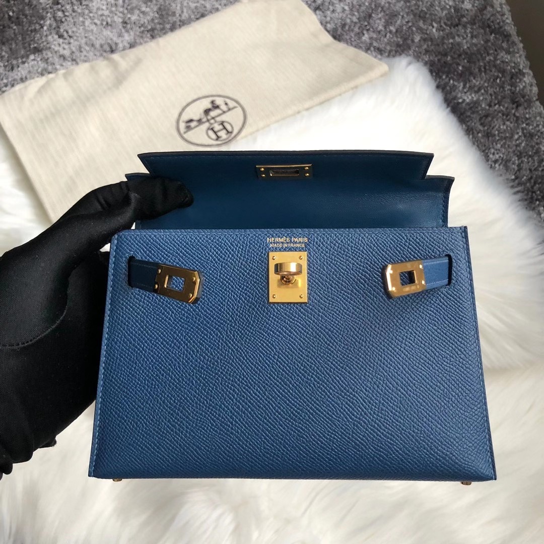 Shatin District, Hong Kong Hermes Kelly Mini II mini Epsom 7R azur 霧霾藍