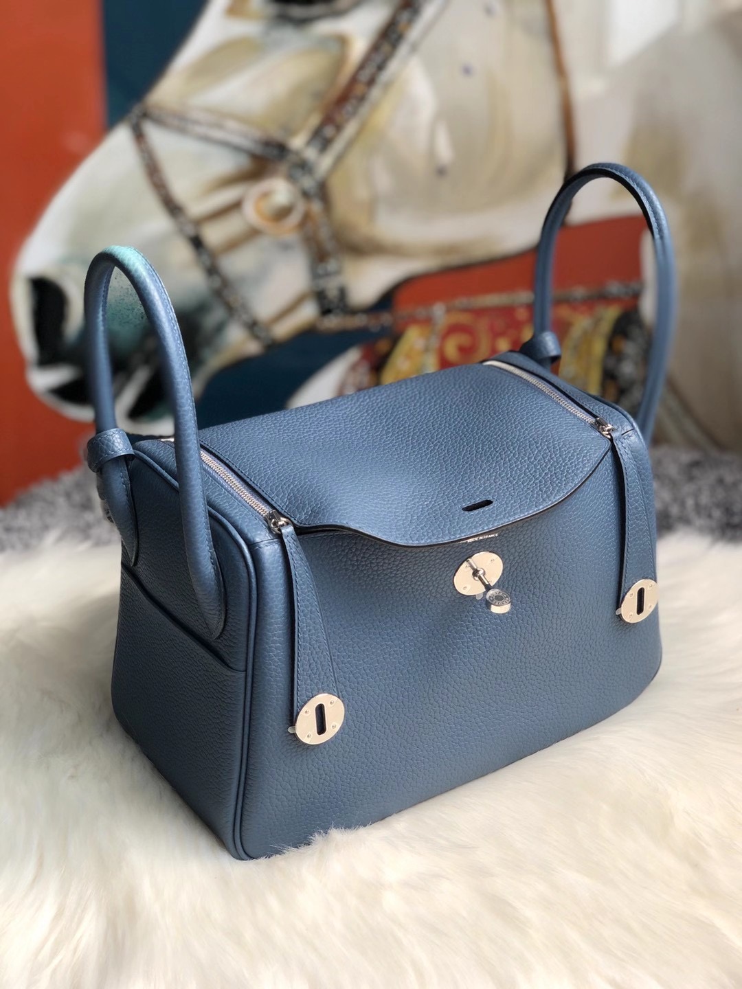 Tsuen Wan District, Hong Kong Hermes Lindy 26 Clemence R2 Blue agate