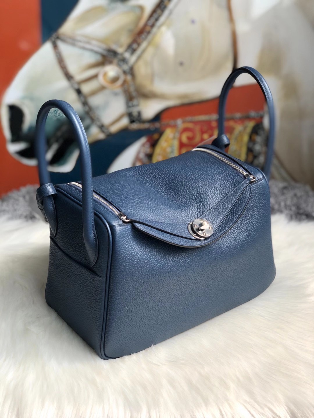 Kwai Tsing District, Hong Kong Hermes Lindy 26cm Clemence S4 Deep Blue