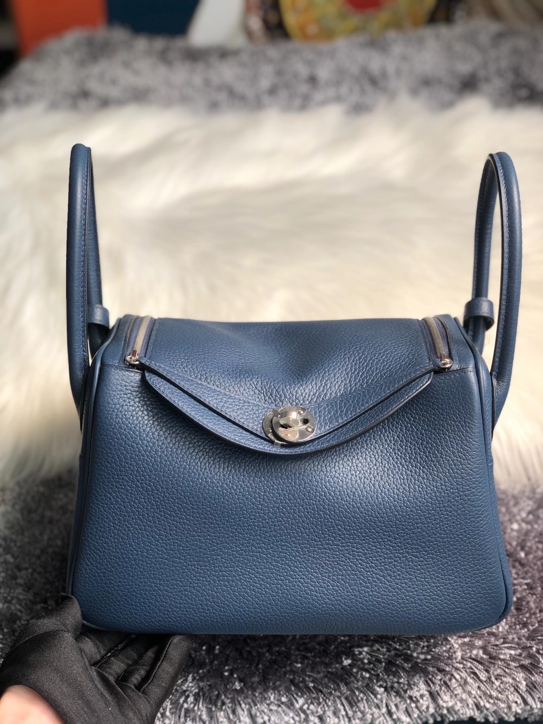 Kwai Tsing District, Hong Kong Hermes Lindy 26cm Clemence S4 Deep Blue