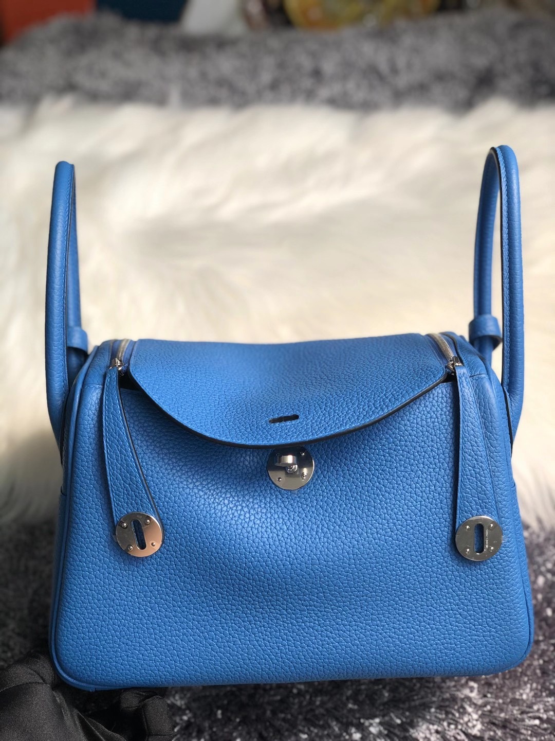 Hong Kong South Hermes Lindy 26cm Clemence B3 Blue Zanzibar