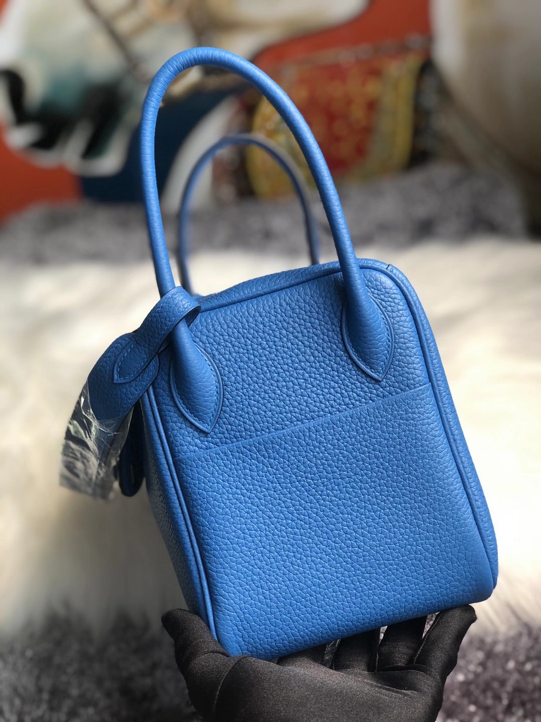 Hong Kong South Hermes Lindy 26cm Clemence B3 Blue Zanzibar