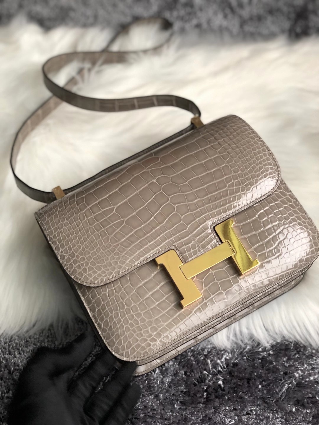 香港南區石澳 Hermes Constance 24cm alligator Mississippiensis 81 Gris Tourterelle