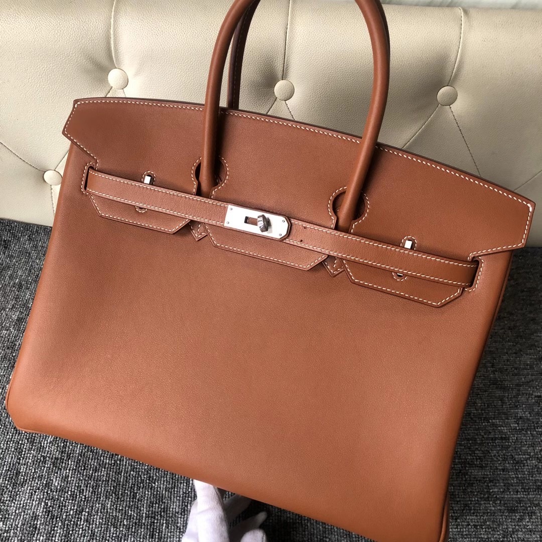 Hong Kong Hermes Handbag Birkin 35cm Swift CK37 Gold 金棕色