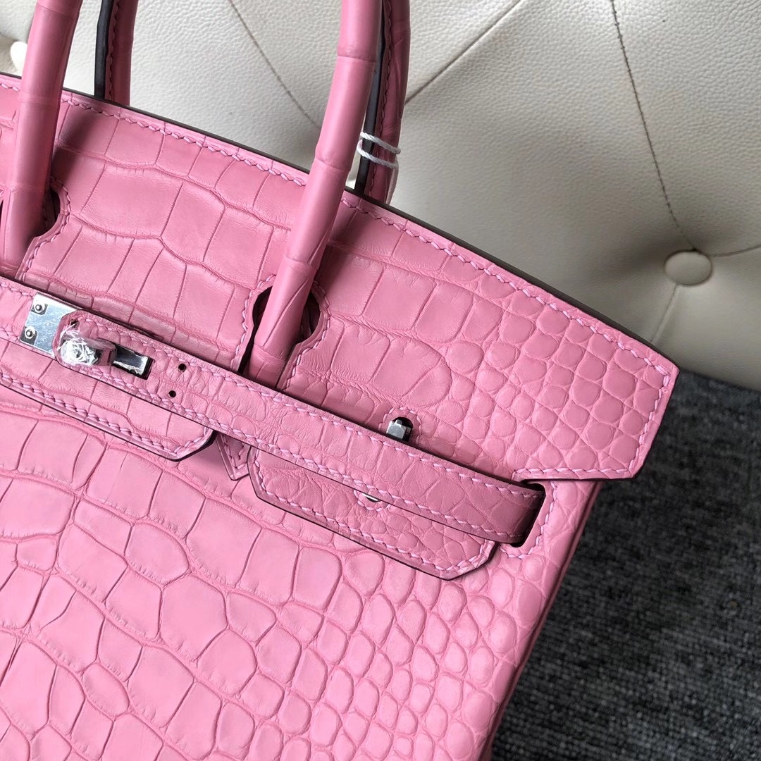 愛馬仕 2020年工匠號 Y刻 Hermes Birkin 25cm 霧面美洲鱷 5P bubblegum pink 櫻花粉