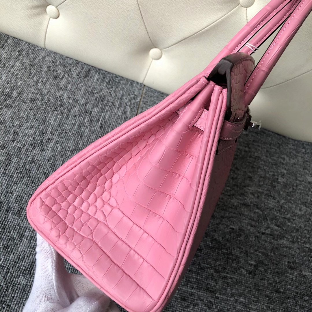 愛馬仕 2020年工匠號 Y刻 Hermes Birkin 25cm 霧面美洲鱷 5P bubblegum pink 櫻花粉