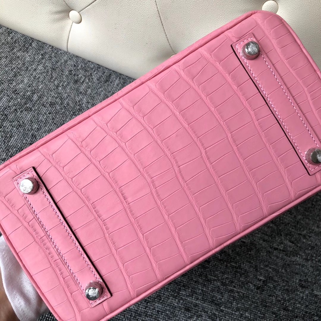 愛馬仕 2020年工匠號 Y刻 Hermes Birkin 25cm 霧面美洲鱷 5P bubblegum pink 櫻花粉