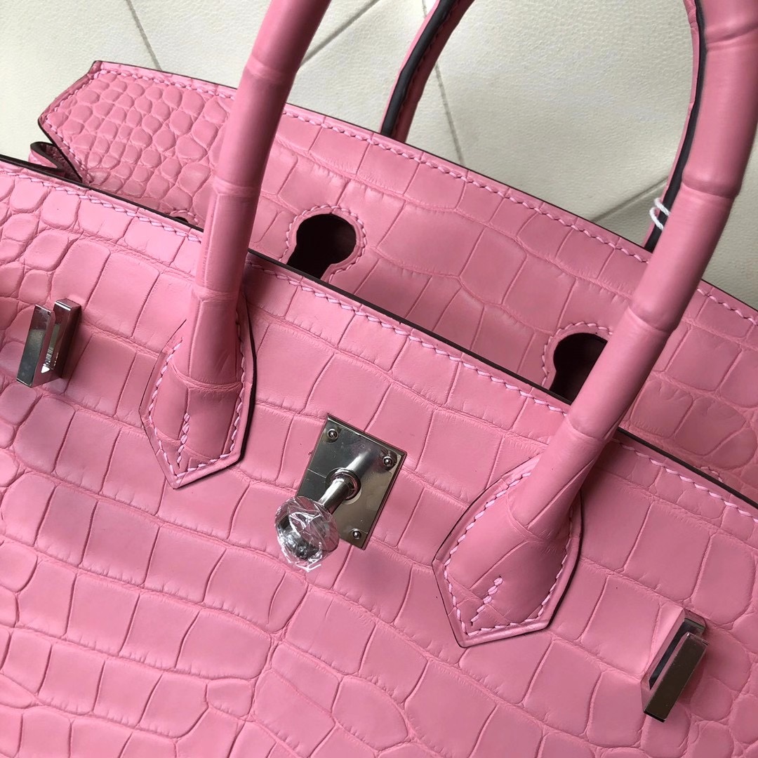 愛馬仕 2020年工匠號 Y刻 Hermes Birkin 25cm 霧面美洲鱷 5P bubblegum pink 櫻花粉