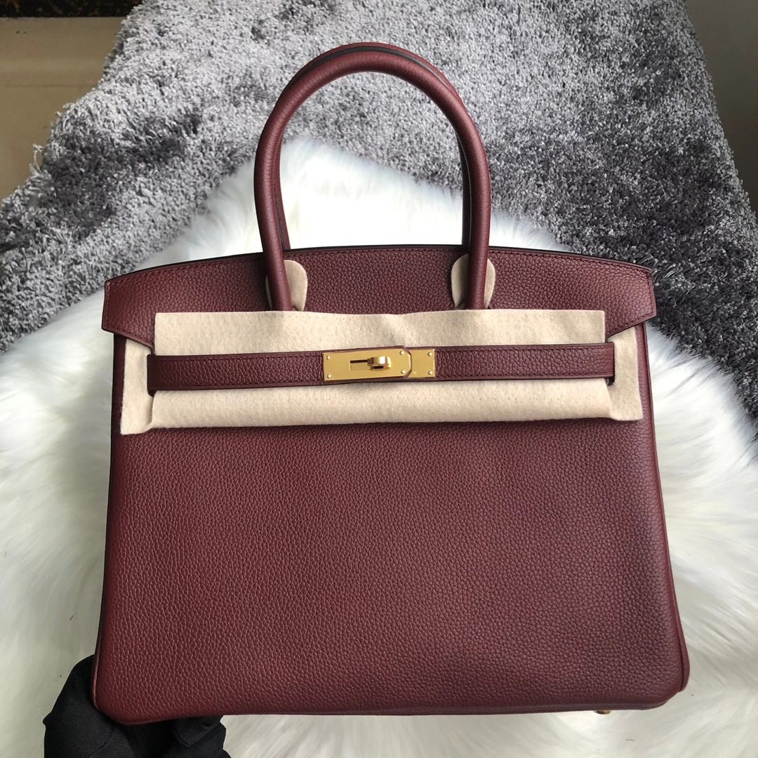 臺灣臺中市清水區 Hermes Birkin 25cm CC57 Bordeaux 波爾多酒紅 Togo 小牛皮