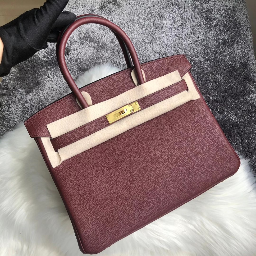 臺灣臺中市清水區 Hermes Birkin 25cm CC57 Bordeaux 波爾多酒紅 Togo 小牛皮