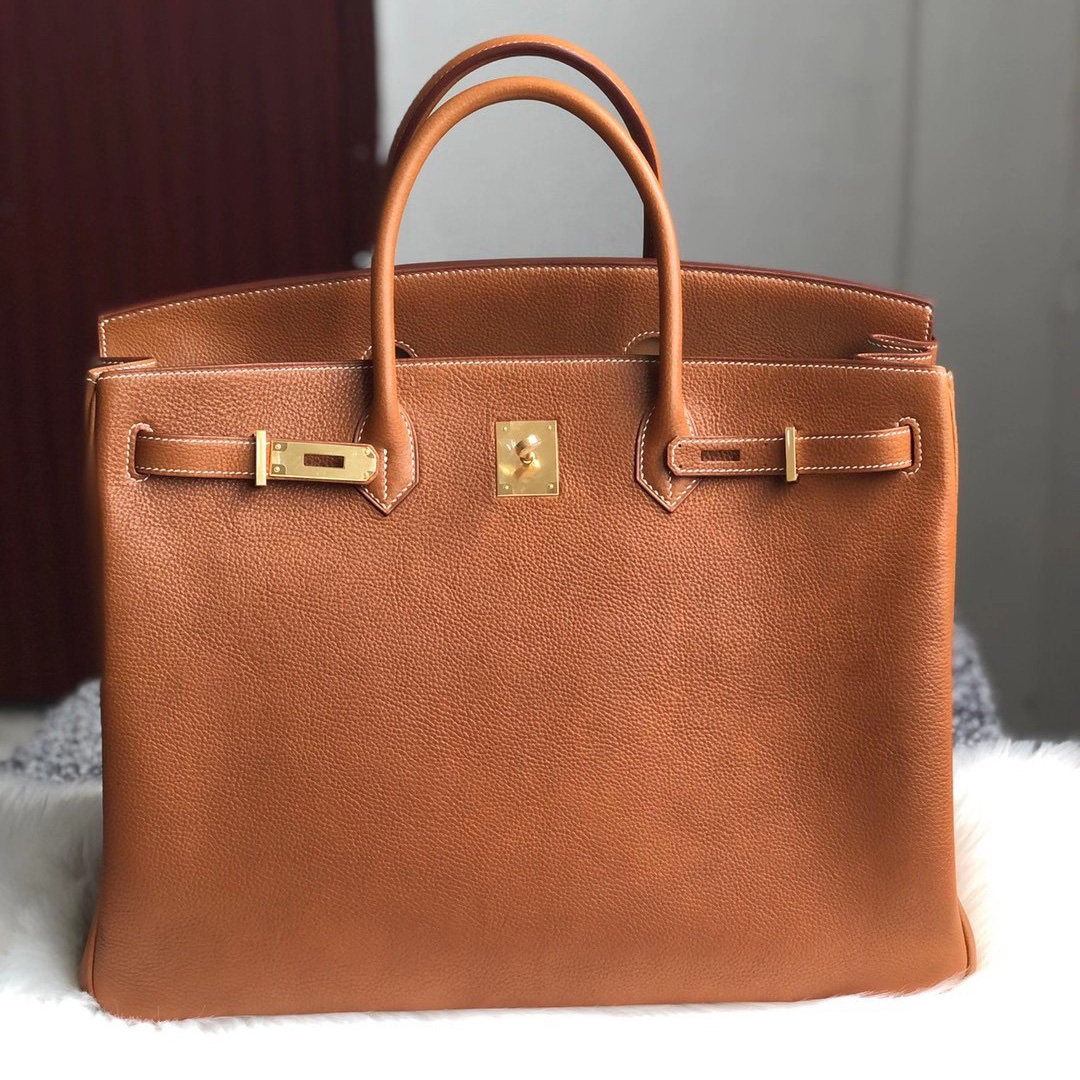 臺灣高雄市阿蓮 Hermes Birkin 40cm Barenia Faubourg 馬鞍皮 CC34 Fauve