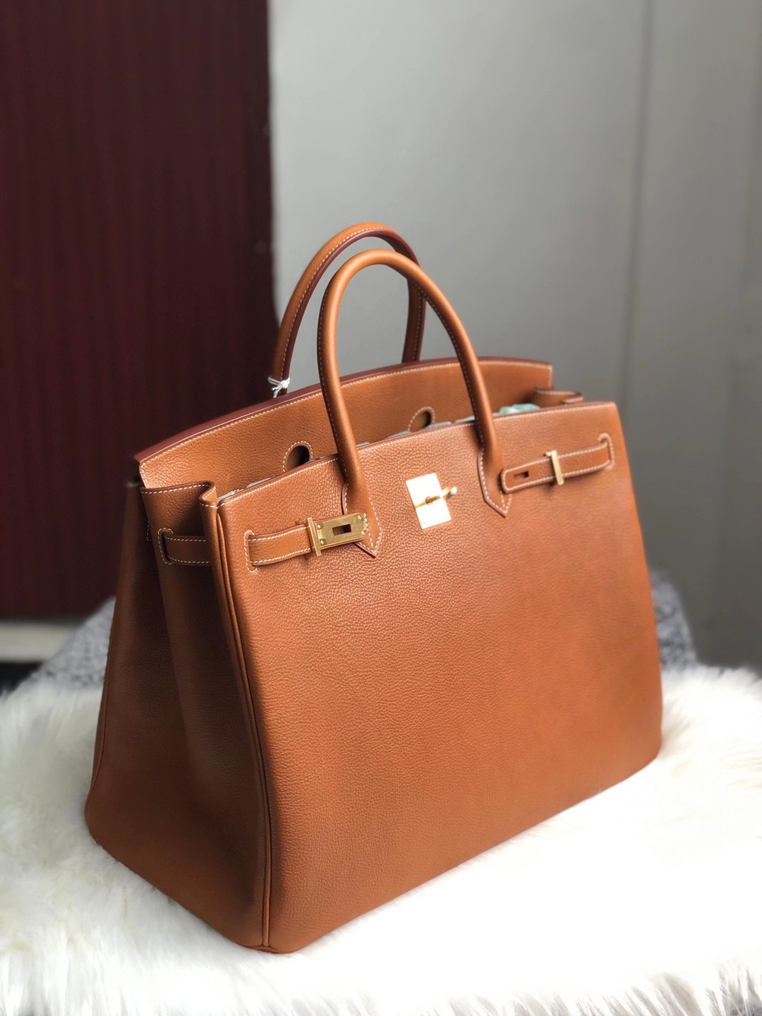 臺灣高雄市阿蓮 Hermes Birkin 40cm Barenia Faubourg 馬鞍皮 CC34 Fauve