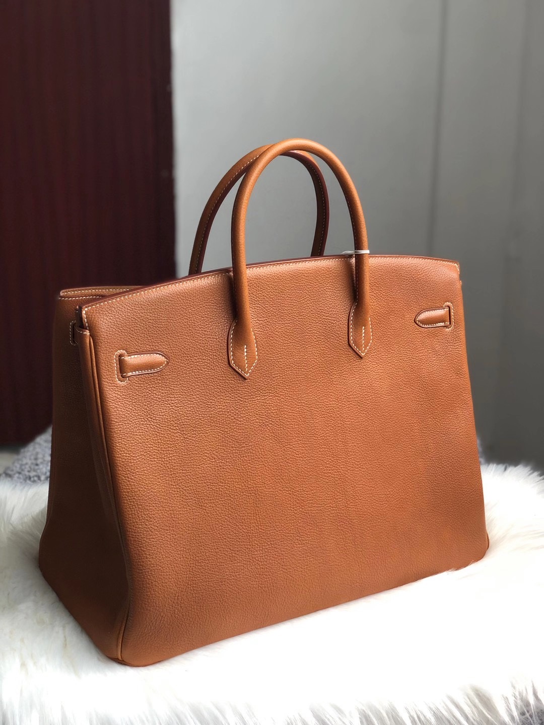臺灣高雄市阿蓮 Hermes Birkin 40cm Barenia Faubourg 馬鞍皮 CC34 Fauve