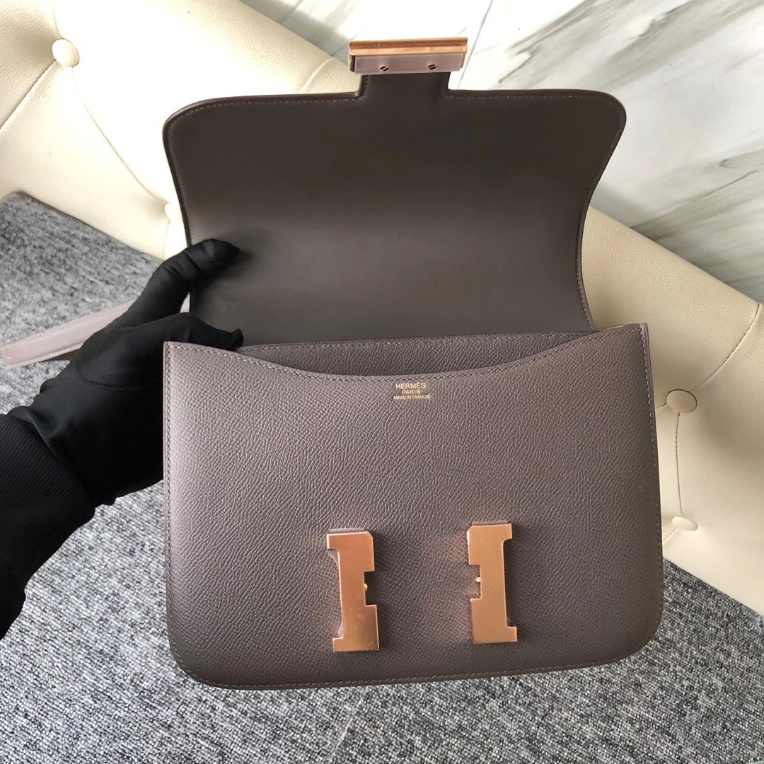 愛馬仕康康空姐包價格多少錢 Taiwan Hermes Constance 24cm Epsom 8F Etain 錫器灰