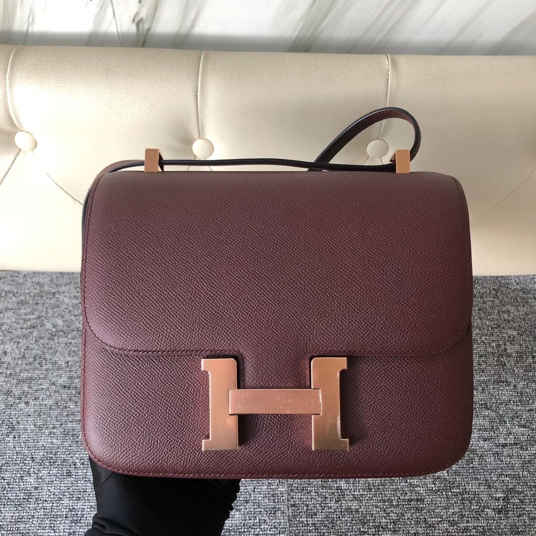 新北市三芝區 Taiwan Hermes Constance 24cm Epsom 57 Bordeaux 波爾多酒紅