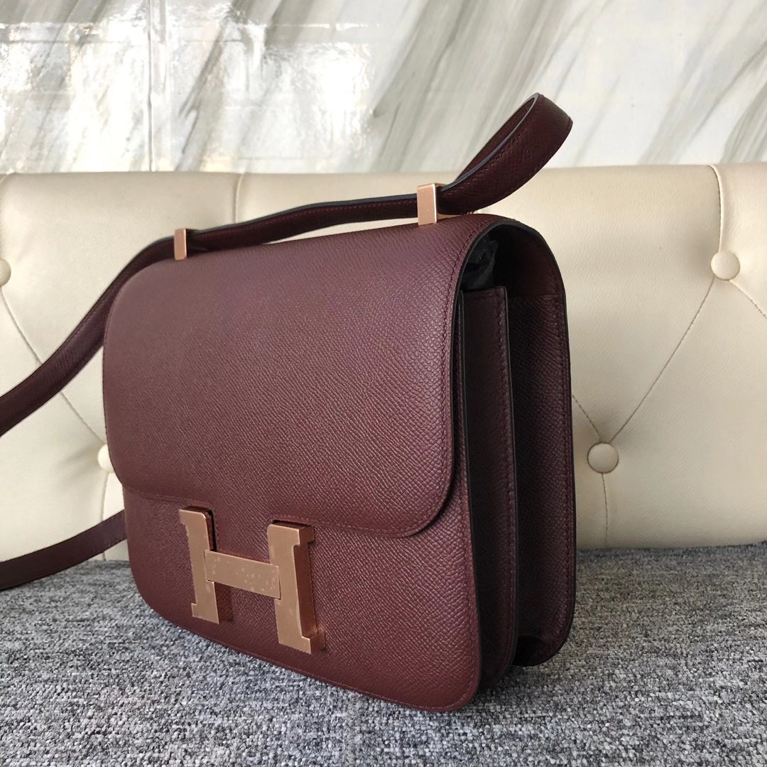 新北市三芝區 Taiwan Hermes Constance 24cm Epsom 57 Bordeaux 波爾多酒紅