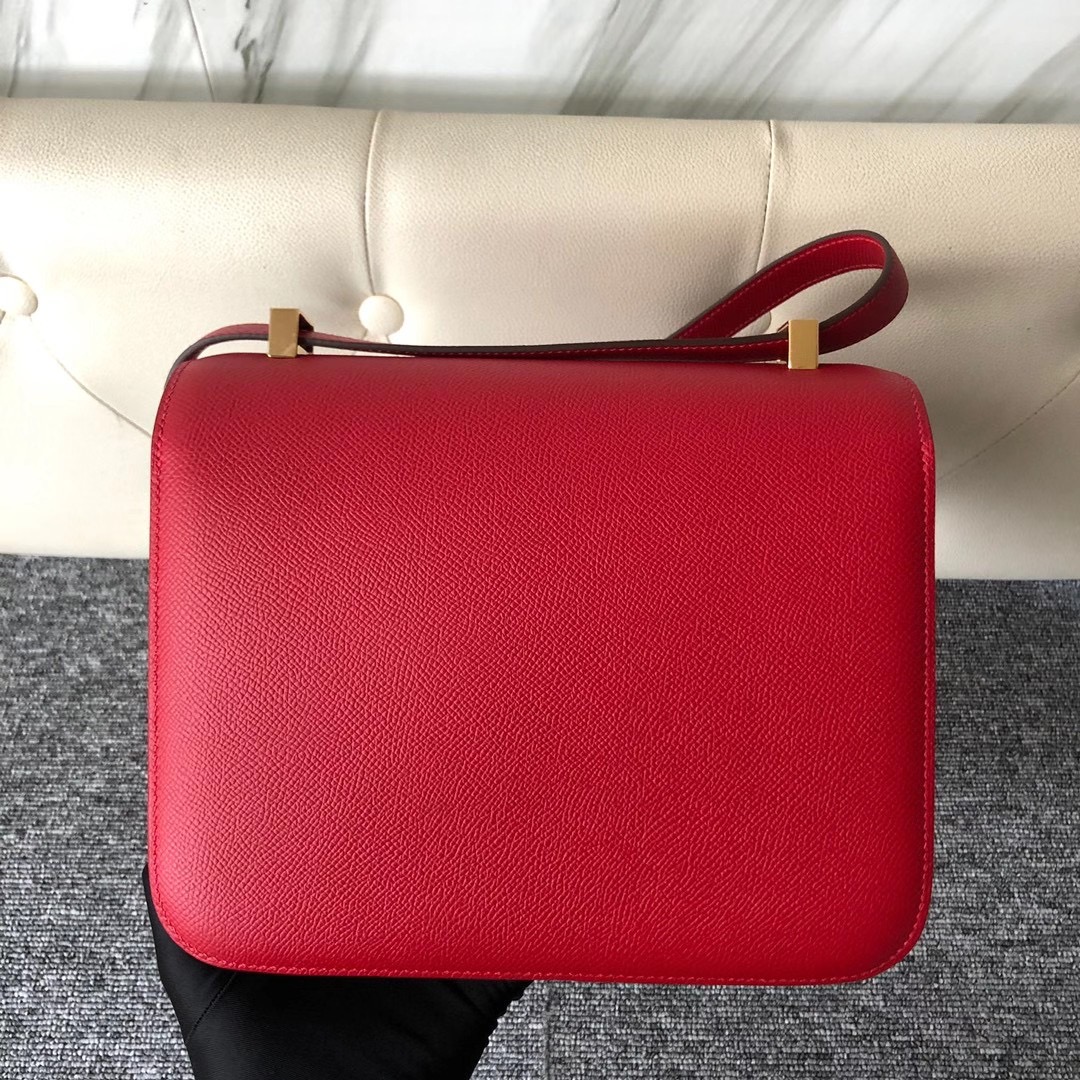 臺灣新北市石門區 Taiwan Hermes Constance 24cm Epsom Q5 Rose casaque 國旗紅